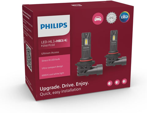 Philips Ultinon Access LED car headlight bulb HB3/HB4, set of 2, New but scruffy box