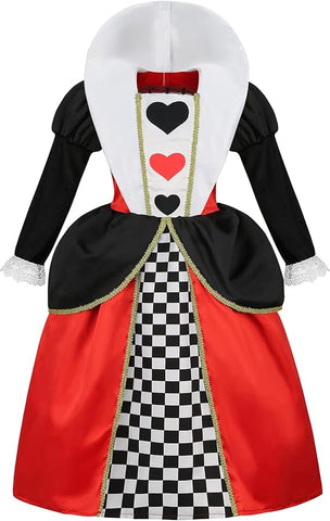 maxToonrain Queen of Hearts Costume Kids, Girls Fancy Dress Red Queen Costume size M (7-8 years)- new but no original packaging