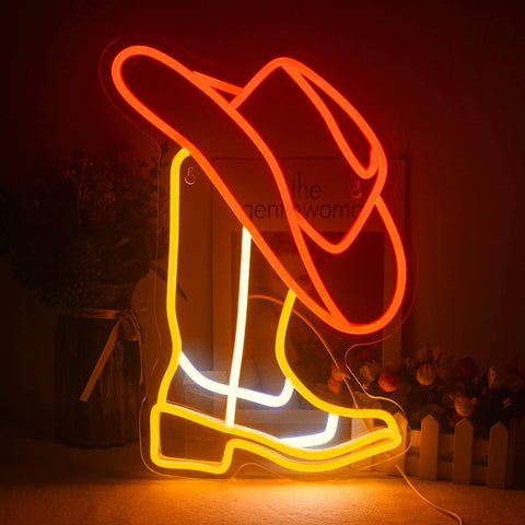 wanxing Cowboy Boots Neon, condition new but chains & 1 hook missing, tested, open, scruffy box