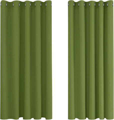Deconovo Super Soft Solid Thermal Insulated Eyelet Living room Blackout Curtains for Girls 66 x 54 Inch 1 Pair Green , new , no original packaging