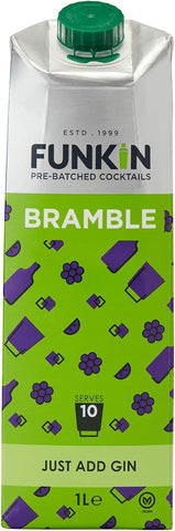 Funkin Bramble Pre-Made Cocktail Mix 1 Litre (Case of 6)- best before 04/25- scruffy pack