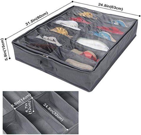 Queta Large Underbed Shoe Storage Bag, 80 x 63 x 15 cm, condition new but no original packing