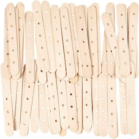 Creative 56303 Sticks with Holes, Hole Size 4mm, 15 cm Length, 1.8 cm Width, Birch, 500 Pieces