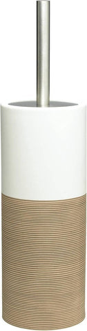Sealskin Doppio Toilet Brush and Holder, Porcelain, Sand, 10.1 x 38.3 x 10.1 cm- New but scruffy box