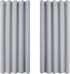 PONY DANCE Eyelet Black Out Curtain 2 Panels 66 Inch x 54 Inch (Width x Length), Silver Grey used very good