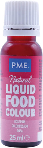 PME 100% Natural Food Colour Liquid - Rose (25ml)- best before 25/09/24