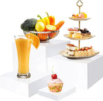 Acidea 4 Pcs Buffet Risers, White Acrylic, condition new but 1 is broken