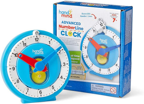 Learning Resources Advanced NumberLine Learning to Tell Time Clock, New but open, scruffy box