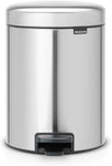 Brabantia Pedal Bin with Plastic Inner Bucket, 5 Litre - Matt Steel Fingerprint Proof- new but missing original box