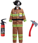 maxToonrain Fireman Costume for Kids, like new , cap,fire extinguisher and axe missing , black size 4-5 years old