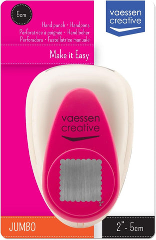 Vaessen Creative Craft Paper Punch  - 3,8 x 3,8 cm- White/Pink- new but open/tested