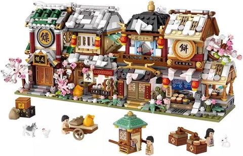 LOZ Mini Blocks Chinatown Store Model(no Box) (1741-1744(4pc/set)), new