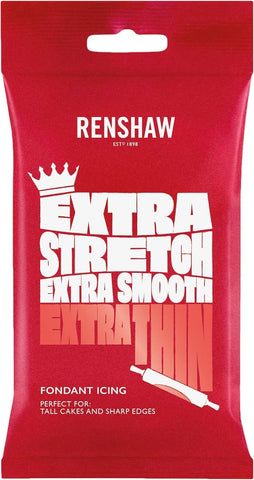 Renshaw Red Extra Stretch, Smooth & Thin Fondant Icing, 1 kg, best before 03/27