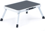 KINGRACK Step Stool, Folding One Step Ladder with Non-slip Rubber Mat White- new but scruffy box