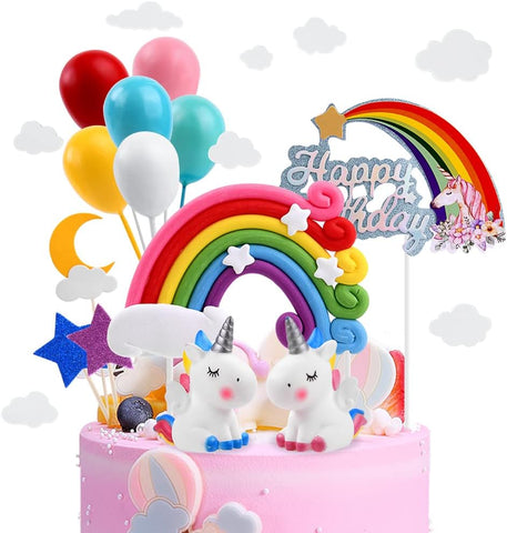 OSDUE 21PCS Unicorn Cake Toppers, New but open, scruffy box