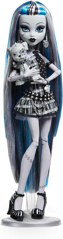 Monster High Doll, Frankie Stein in Black and White, new but damaged box