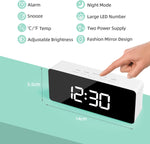 Dveda Digital Bedside Snooze Time Temperature Function (USB or Battery Powered) White, Standard- new but open scruffy box