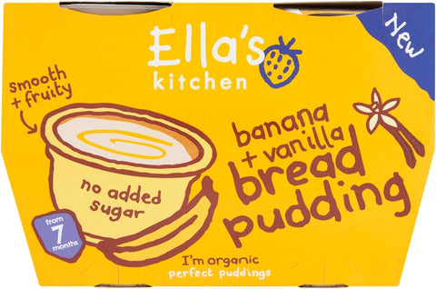 Ella's Kitchen Banana Bread Pudding 7+ Months 4 x 80g, best before 06/25