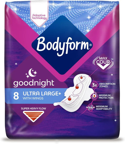 Bodyform Cour-V Ultra Night Sanitary Towels Wings 8 Pack