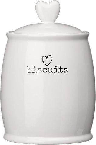 Premier Housewares Charm Biscuit Canister - White , new but the lid is missing , open box
