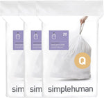 simplehuman  code Q  Bin Liner Bulk Pack, White Plastic , 40 liners ONLY , new