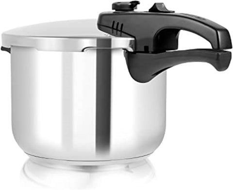 Tower Pressure Cooker with Steamer Basket, Stainless Steel, Silver 6L/22cm - used acceptable, open scruffy box