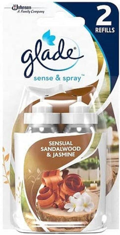 Glade Sense & Spray Refill, Bali Sandalwood & Jasmine - 2 Refills, damaged pack, open (REF E239)