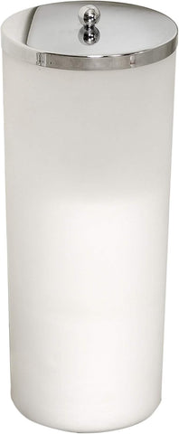 Zenna Home Toilet Paper Canister, Plastic Metal, Frosted, condition new but lid is missing