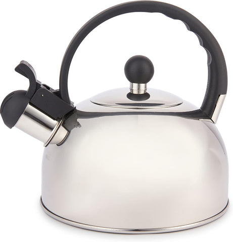 La Cafetière Stainless Steel 1.3 Litres Whistling Kettle, New but some dust marks, open, scruffy box