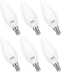 Vanke E14 LED Light Bulbs, Warm White 2700K, 6W (40W Incandescent), SES Small Screw Candle in Light Bulb, 470lm, Pack of 6  (ref M24)