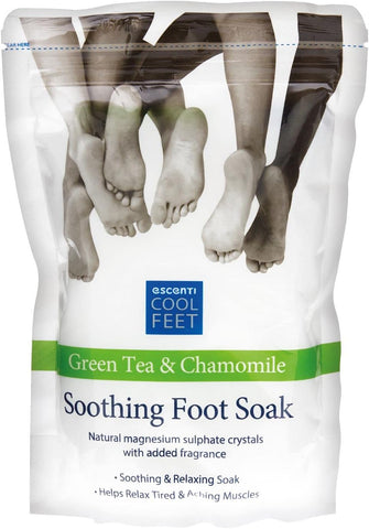 Escenti Cool Feet Soothing Green Tea & Chamomile Foot Soak 450g, expiry date 01/28
