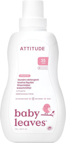 ATTITUDE Baby Laundry Detergent Liquid, Unscented, 35 Loads, 1.05 Litres, slightly scruffy bottle