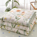 Chickwin Quilted Bedspread for Single Double Size, 180x200cm Green Floral Printed Pattern new but scruffy packaging