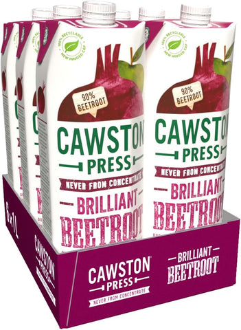 Cawston Press Brilliant Beetroot Pressed Juice, 6x1 l, best before 07/26, damaged pack, taped