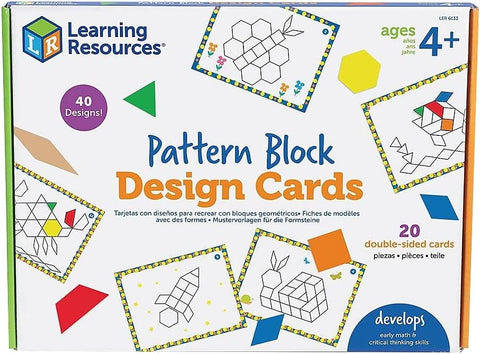 Learning Resources Pattern Block Design Cards, like new, broken box ( ref tt133)