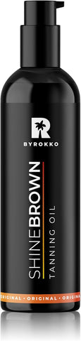 BYROKKO Shine Brown Tanning Oil (150 ml), expiry date 31/01/26, damaged box