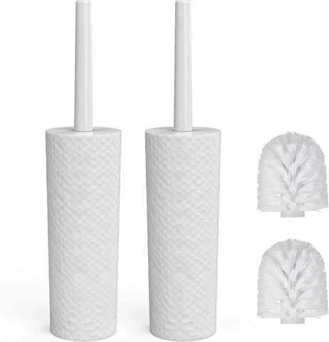 Toilet Brush & Holders Sets with Plastic Handle and Soft Flexible Bristles  2 Pack - new but open/scruffy box