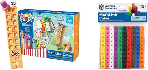 Learning Resources MathLink Cubes Numberblocks 11-20 Activity Set, new but open-scruffy box