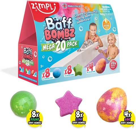 20 x Bath Bombs Mega Value Pack from Zimpli Kids , scruffy box , like new ( ref tt134)