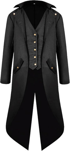 kinstell Mens Steampunk Vintage Tailcoat Jacket Medieval Gothic Victorian Frock Coat size L- new but no original packaging
