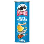 Pringles Salt & Vinegar Sharing Crisps 185g- best before 07/12/25- dented tube, may be crushed inside