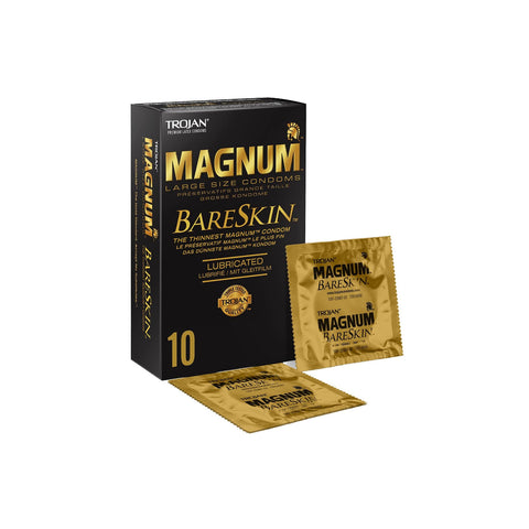 Trojan Magnum Bareskin Condom large size 10`s- expiry date 03/27- dented box