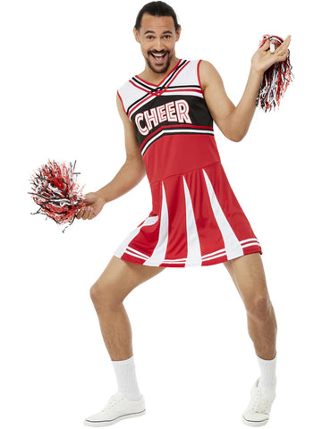Smiffys Give Me A...Cheerleader Costume, White & Red size L- new but does have a small mark on the letter H