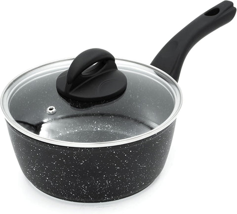 Blackmoor Classic 18cm Saucepan with Glass Lid, New but some scratches near bottom & scuff on the lid