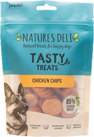 Natures Deli Chicken Chips Dog Treats, 100 g, best before 14/07/24