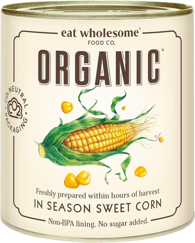 Eat Wholesome Organic in Season Sweetcorn 340g (Pack of 12), broken packaging , best before 9/27