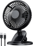 Clip Fan, 5000mAh Rechargeable Portable Desk Fan, USB C 4 Speeds