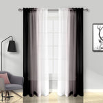 Melodieux Black Ombre Sheer Curtains, 2 Panels, condition new, open packaging