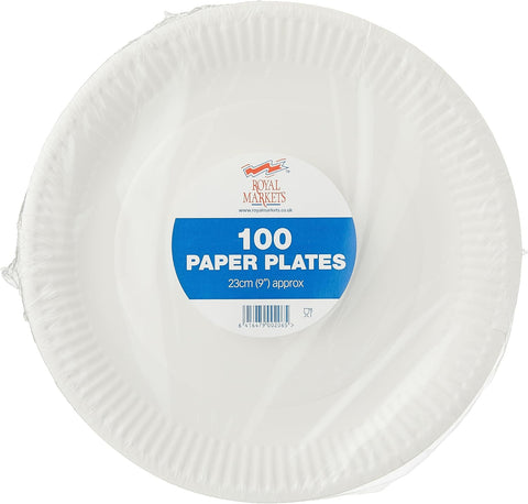 Dina Disposable Paper Plates 23cm - Pack of 100