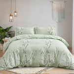 Green Duvet Cover Set Floral Plum Bedding Set , king size , new but scruffy bag